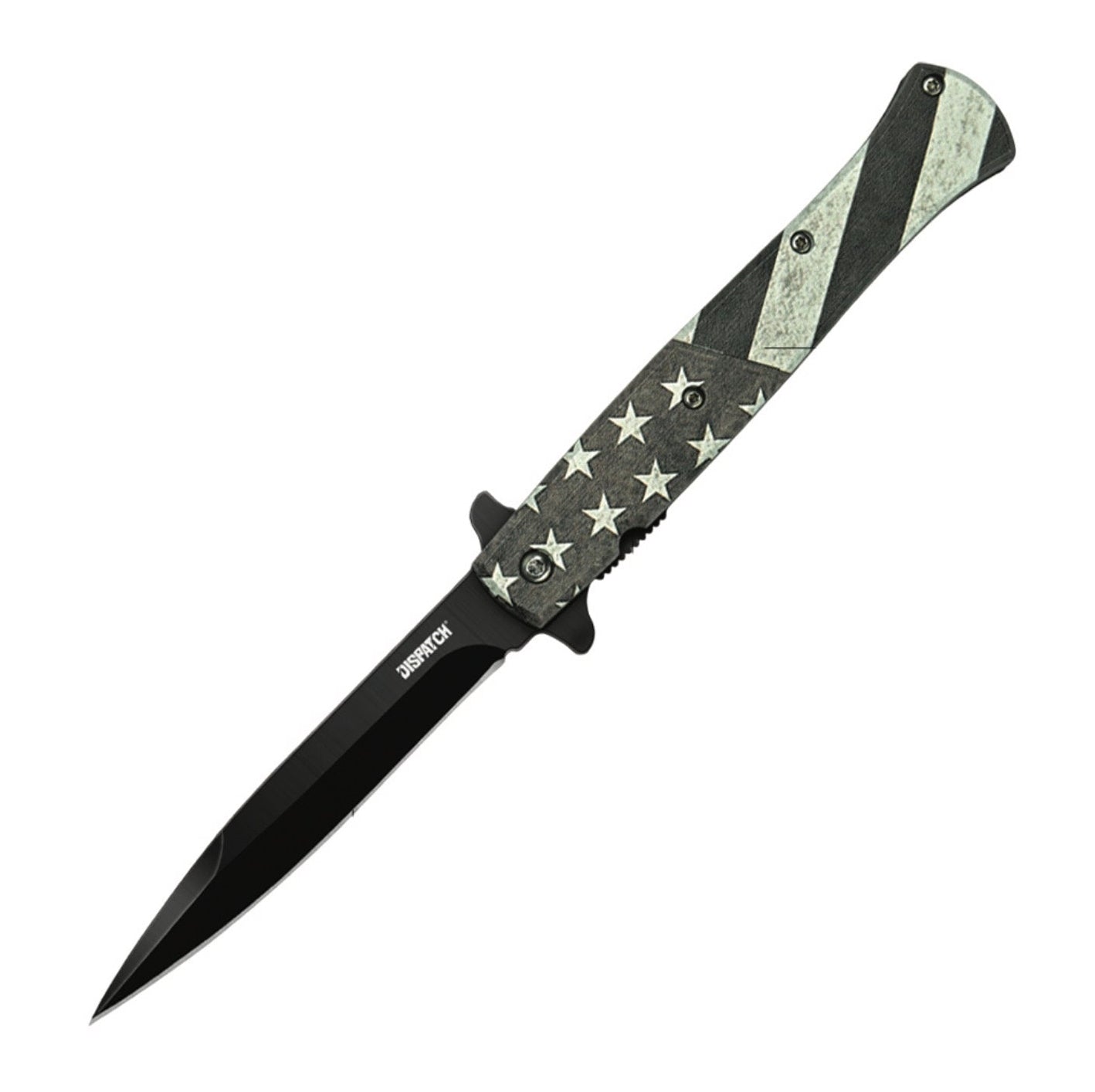 Dispatch 5" Closed Spring Assisted Folding Pocket Knife with USA Flag Handle