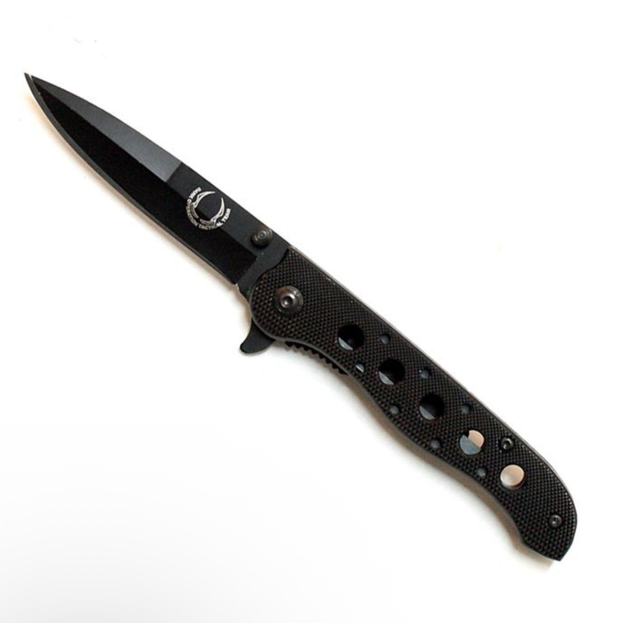 7" Black Folding Spring Assisted Knife Stainless Steel Tactical