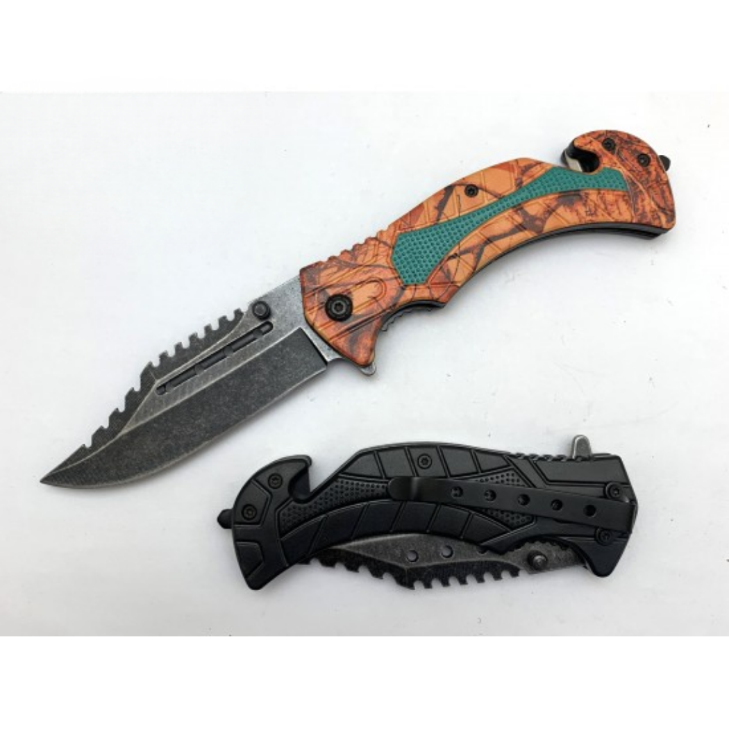 Orange Camo Assist Knife ABS Handle (120/12/13*9*17/42)