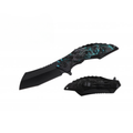 ** Discontinued ** Spring Assist Knife, 4.75" Closed Green Dragon (120/12/12*8*17/32)